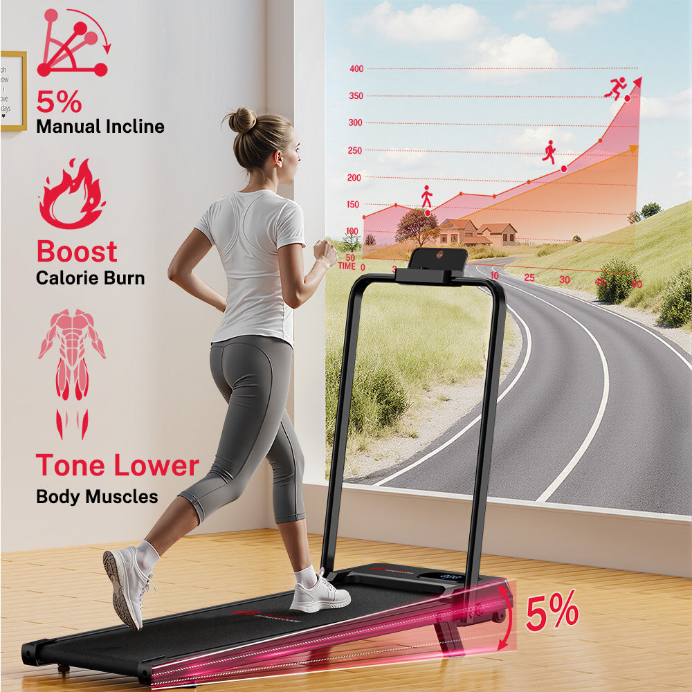 Skladací Bežecký Pás T7, Rýchlosť 1–6 km/h, Manuálny Sklon 5 %