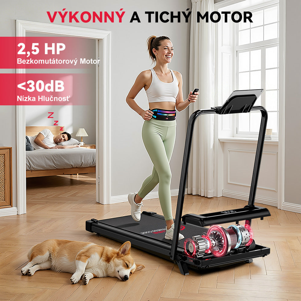 Skladací Bežecký Pás Z3 s Bezkefkovým Motorom, Rýchlosť 1–6 km/h, Manuálny Sklon 5 %