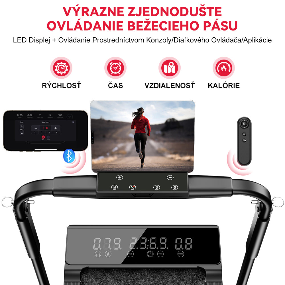Skladací Behací Pás Q2 Pro s Manuálny Sklon 5 %, Rýchlosť 1–10 km/h (Nová Verzia)