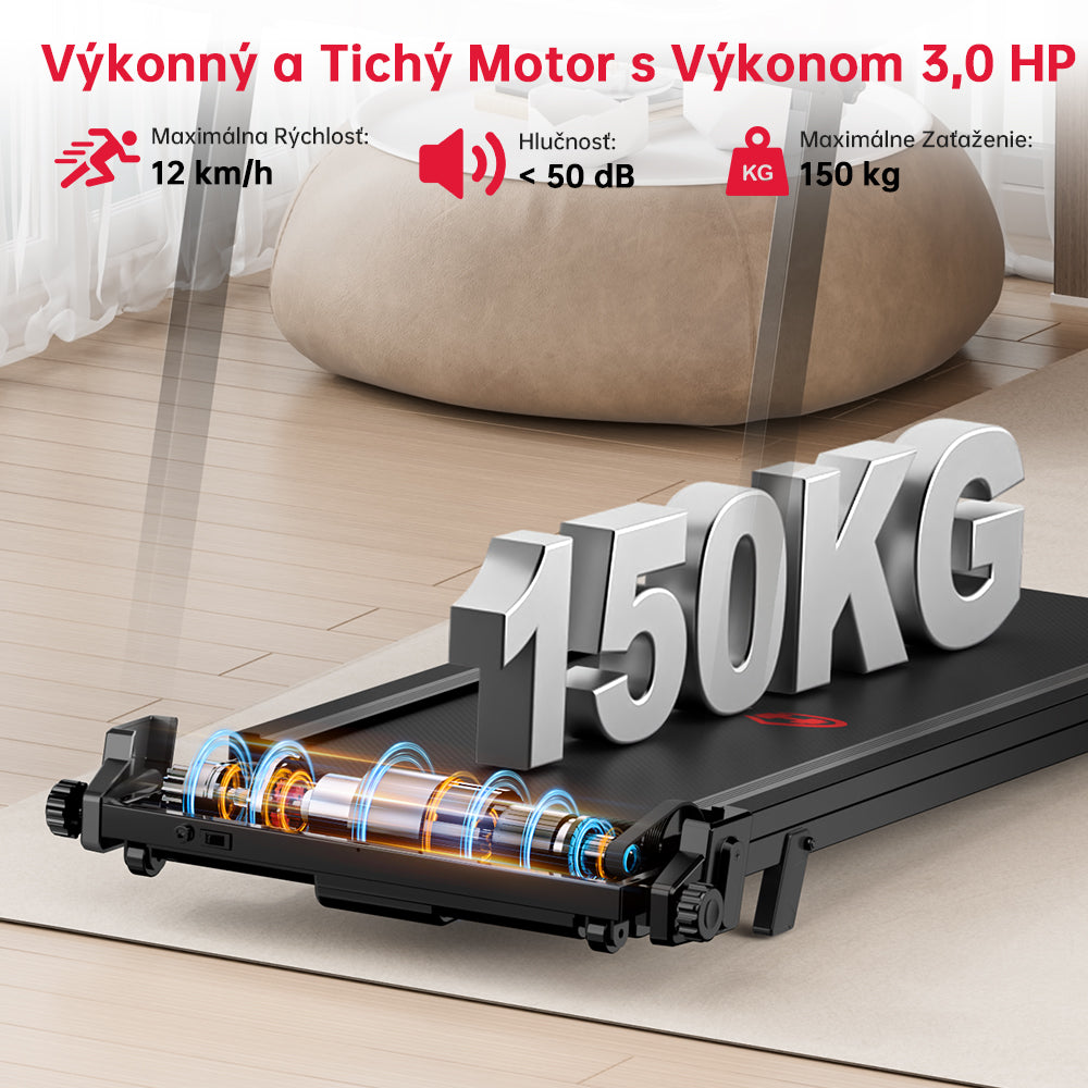 Skladací Bežecký Pás Q8, Rýchlosť 1–12 km/h, Manuálny Sklon 5 %