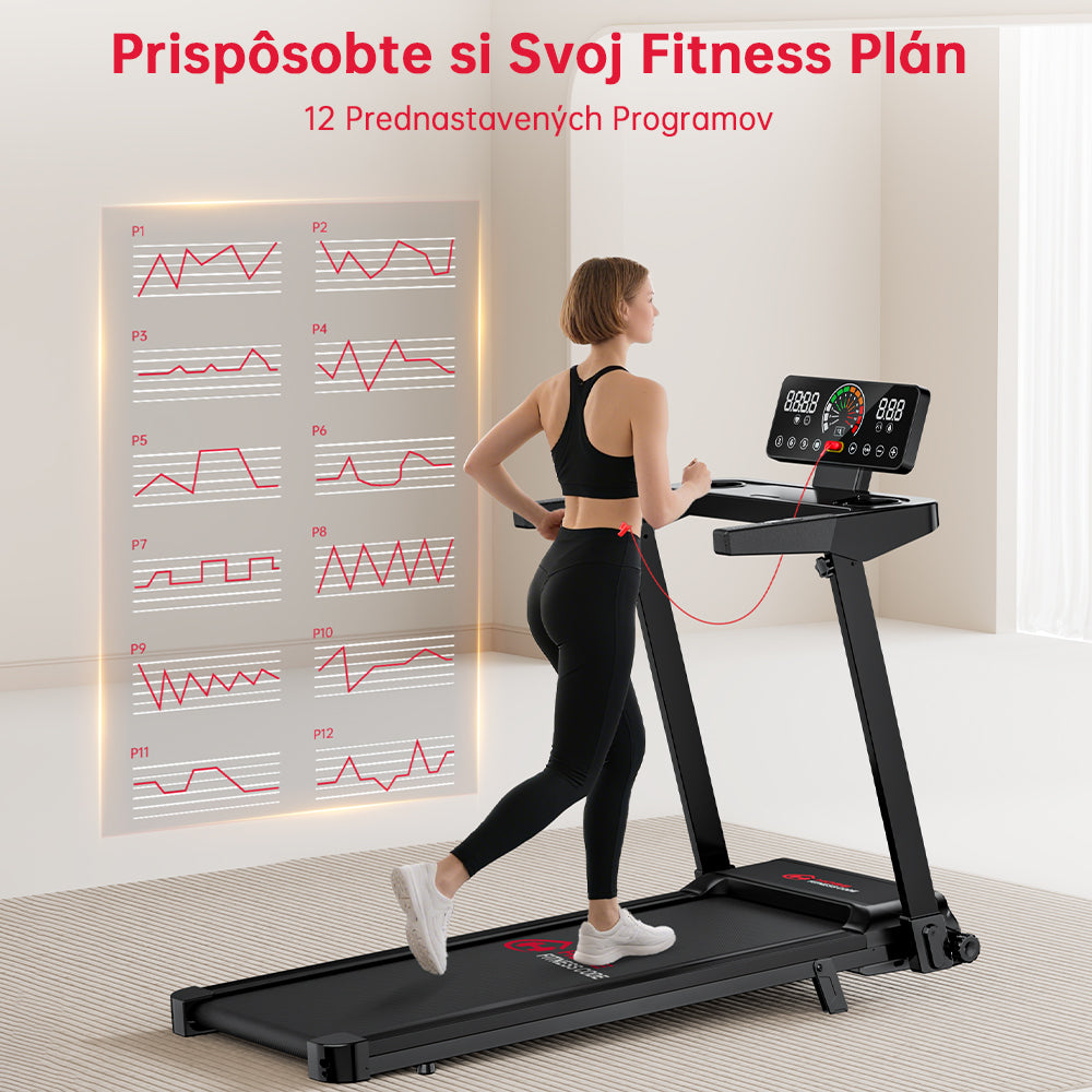 Skladací Bežecký Pás Q8, Rýchlosť 1–12 km/h, Manuálny Sklon 5 %