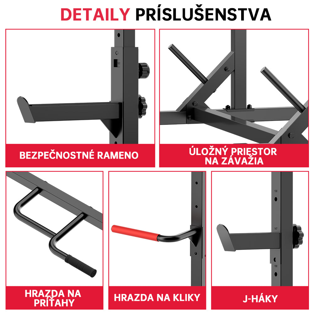 Polovičný Stojan na Drepy s Hrazdou na Zhyby
