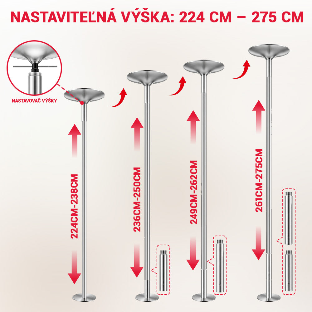 Výškovo Nastaviteľná Tanečná Tyč