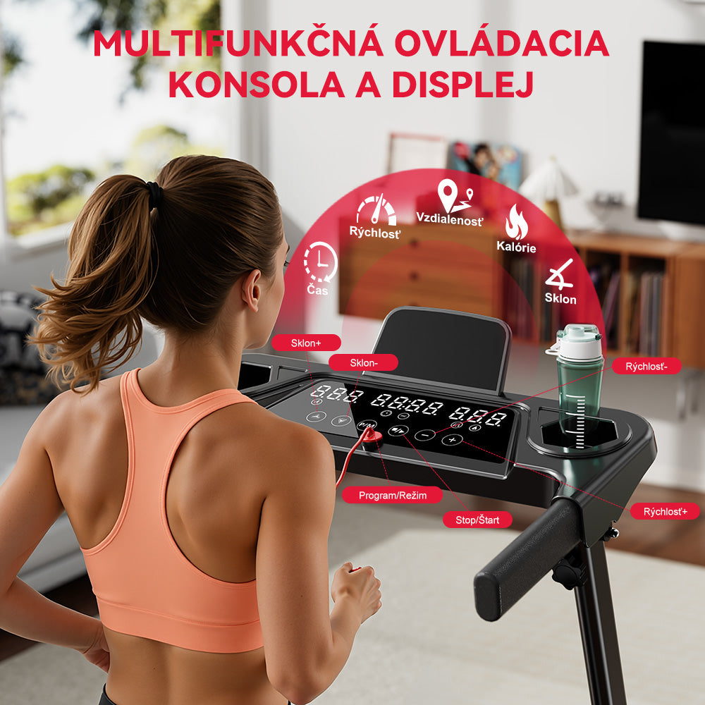 Skladací Bežecký Pás Q5 Pro s Bezuhlíkovým Motorom, Rýchlosť 1-12 km/h, Automatickým Sklonom 15 %