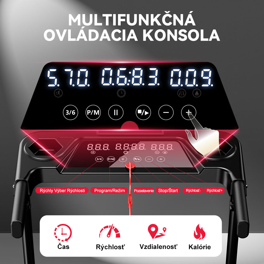 Skladací Bežecký Pás Q5 s Nastaviteľným Sklonom, Bezkefovým Motorom, Rýchlosť 1–12 km/h