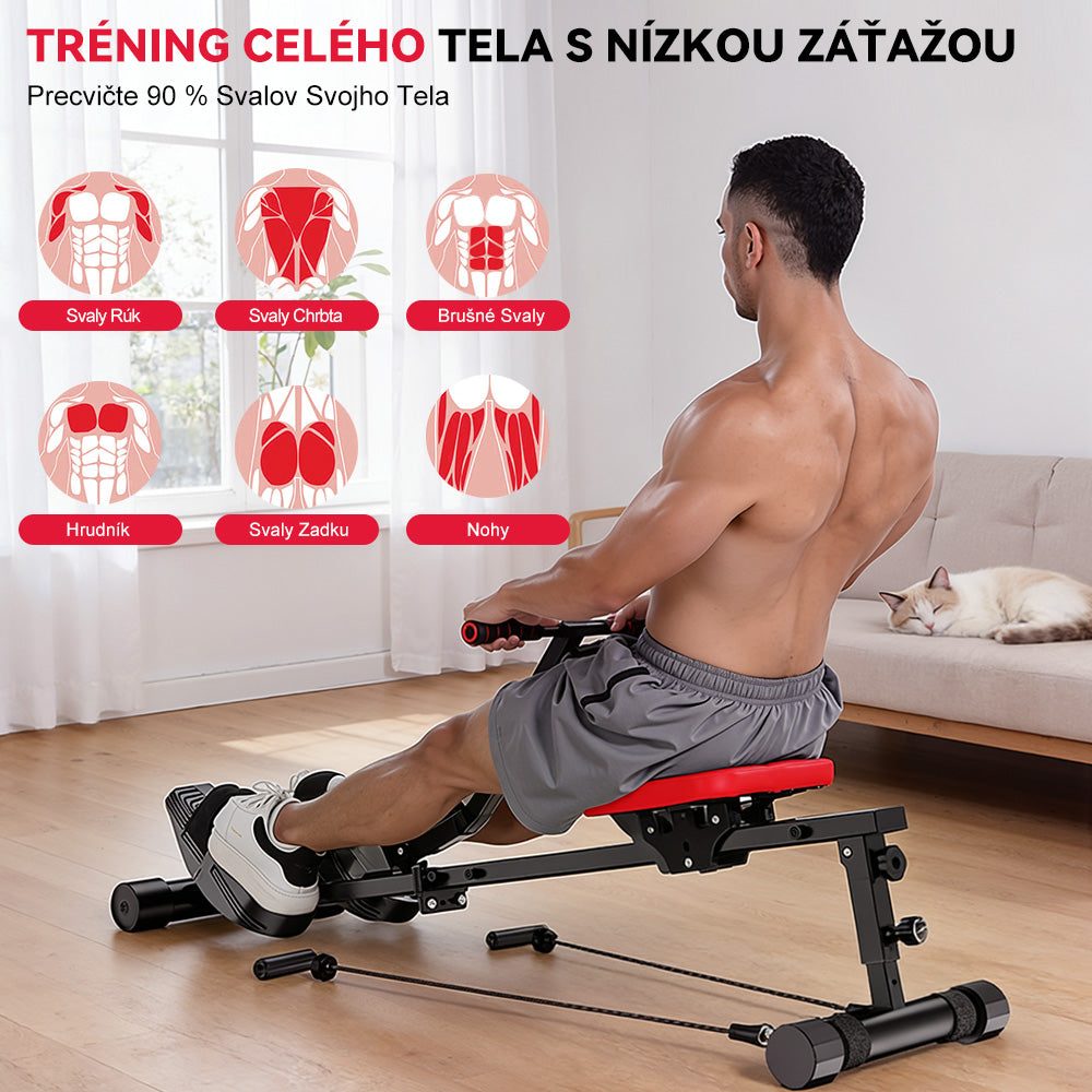 Hydraulický Veslovací Trenažér, 12 Úrovní Odporu