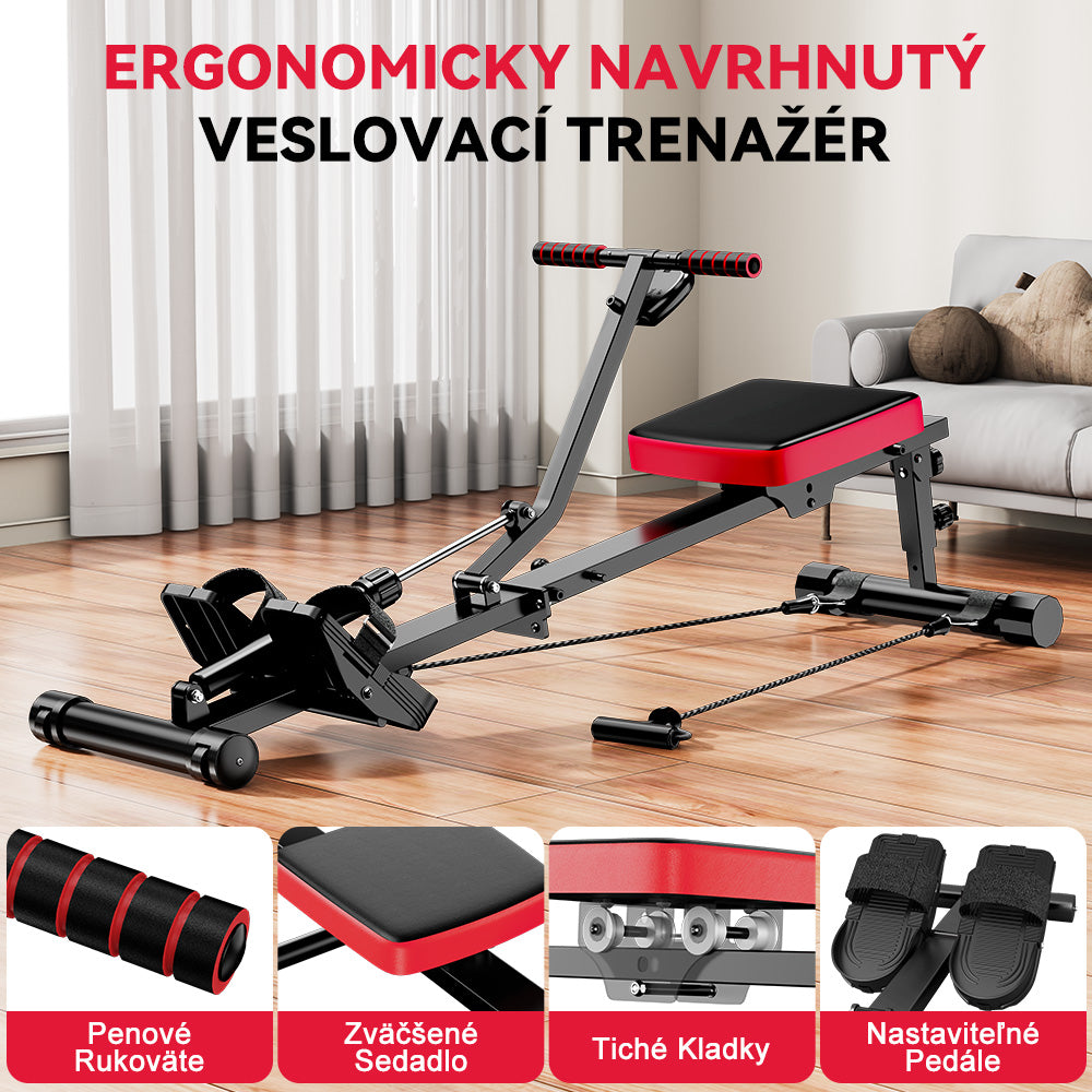 Hydraulický Veslovací Trenažér, 12 Úrovní Odporu