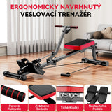 Hydraulický Veslovací Trenažér, 12 Úrovní Odporu
