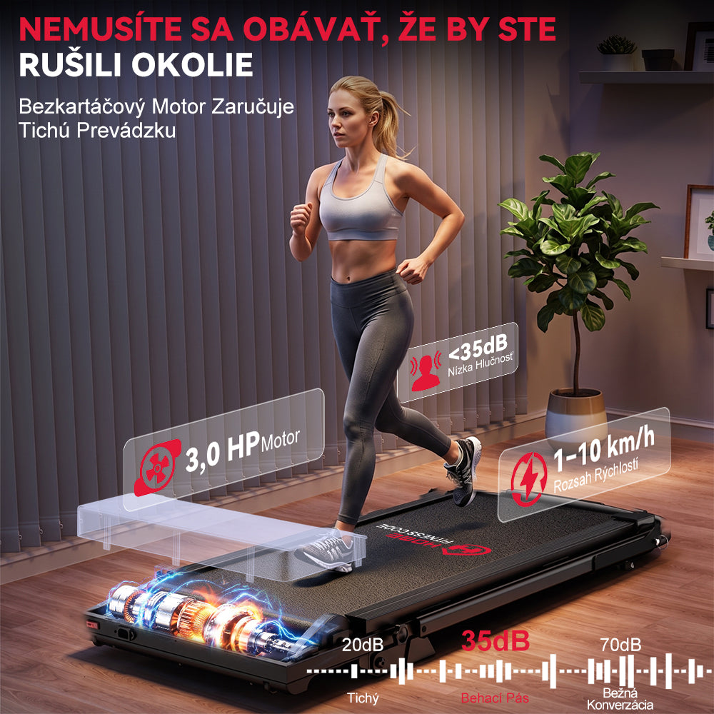 Skladací Behací Pás Q2 Pro s Manuálny Sklon 5 %, Rýchlosť 1–10 km/h (Nová Verzia)