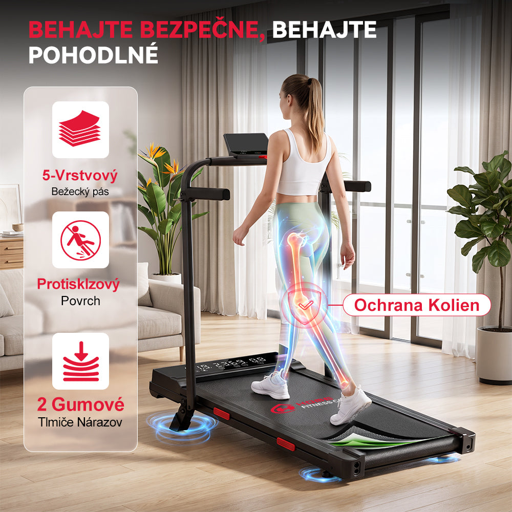 Skladací Behací Pás Q2 Pro s Manuálny Sklon 5 %, Rýchlosť 1–10 km/h (Nová Verzia)