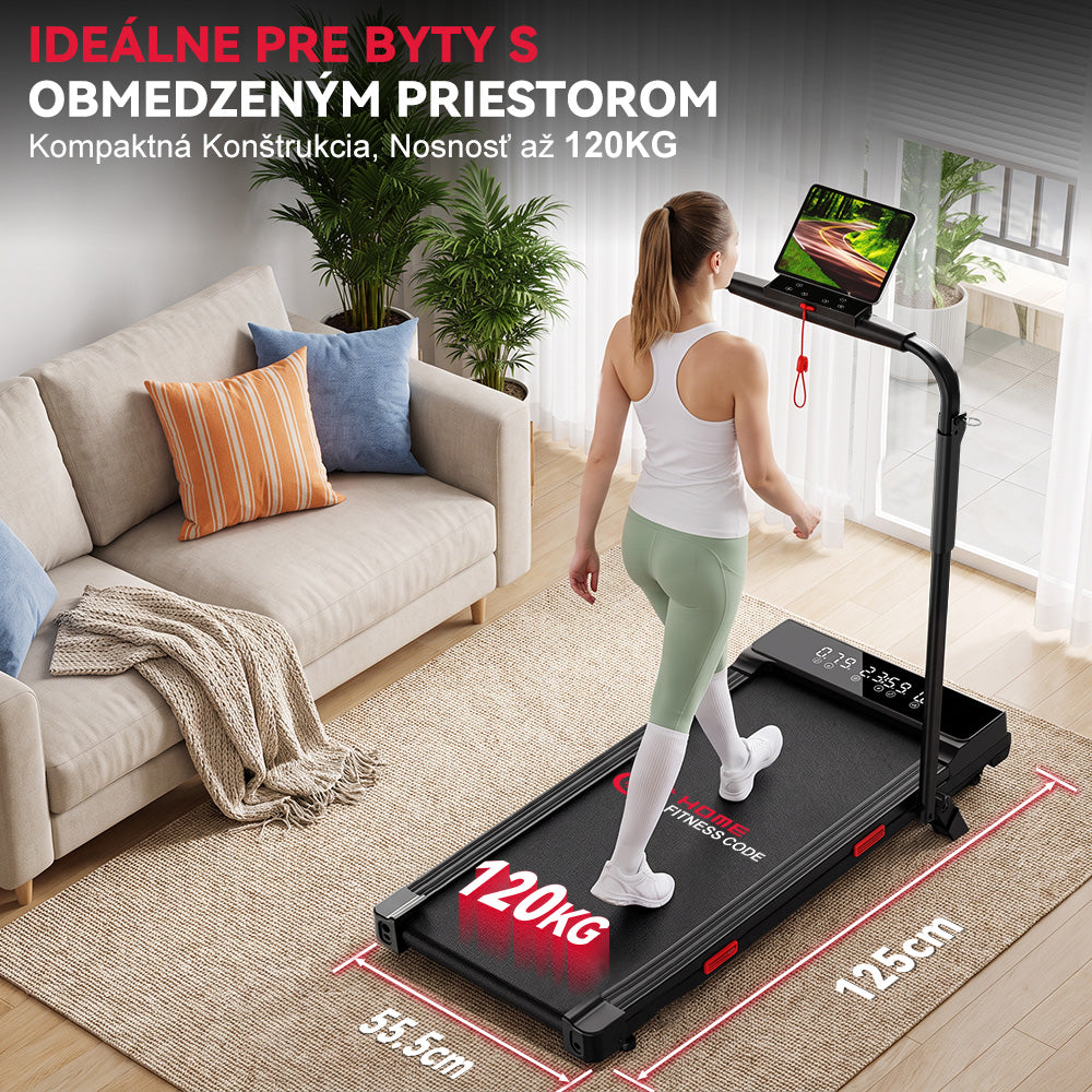 Skladací Behací Pás Q2 Pro s Manuálny Sklon 5 %, Rýchlosť 1–10 km/h (Nová Verzia)