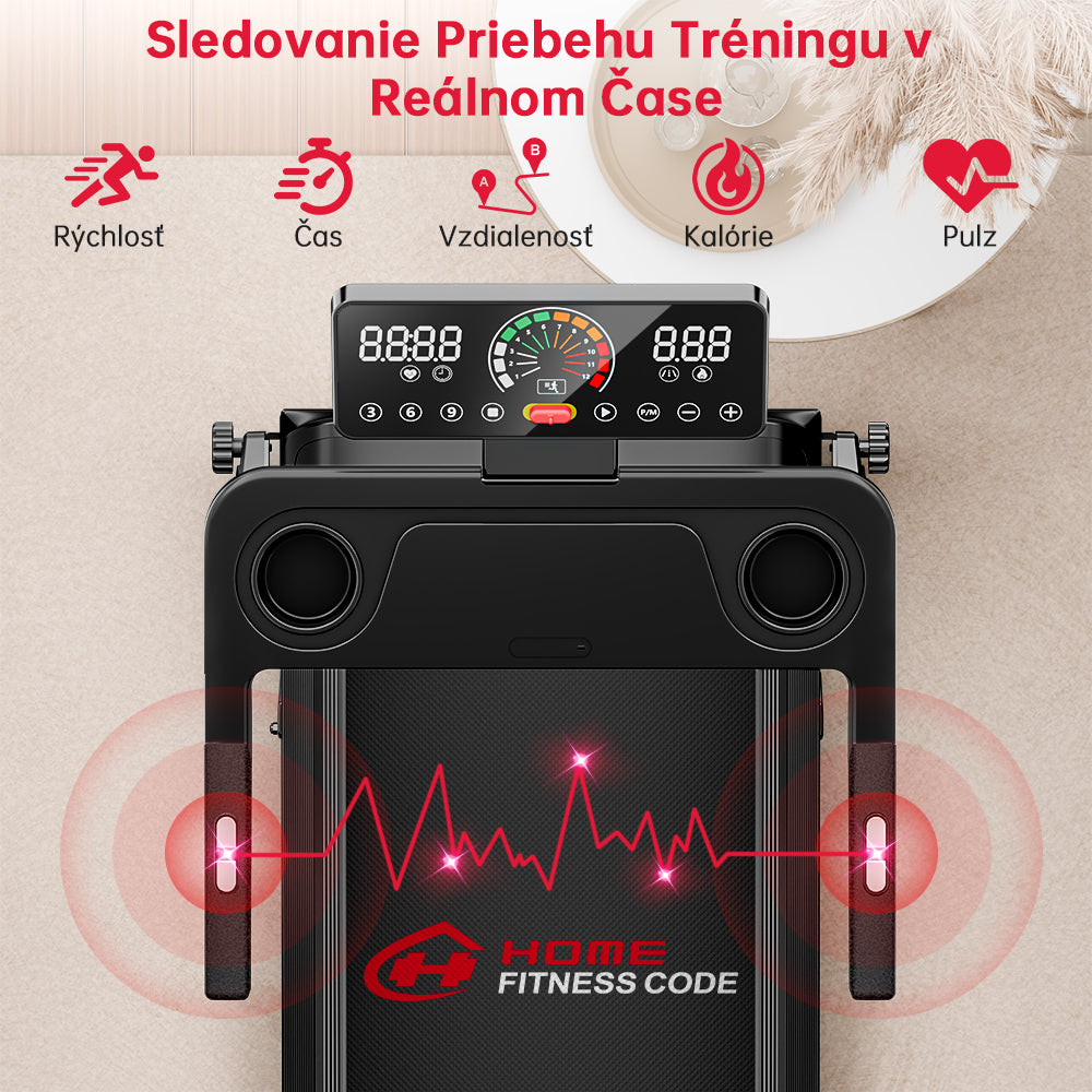 Skladací Bežecký Pás Q8, Rýchlosť 1–12 km/h, Manuálny Sklon 5 %