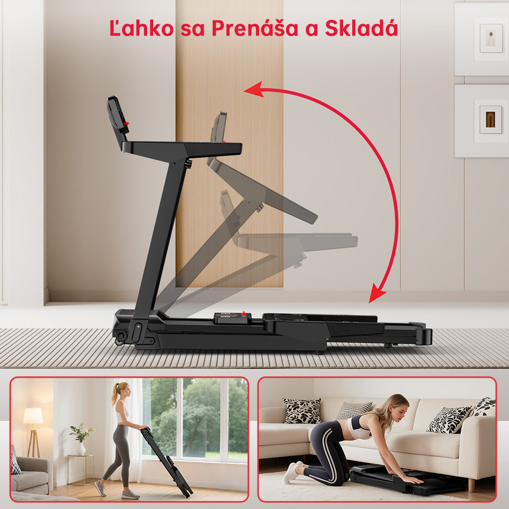 Skladací Bežecký Pás Q8, Rýchlosť 1–12 km/h, Manuálny Sklon 5 %