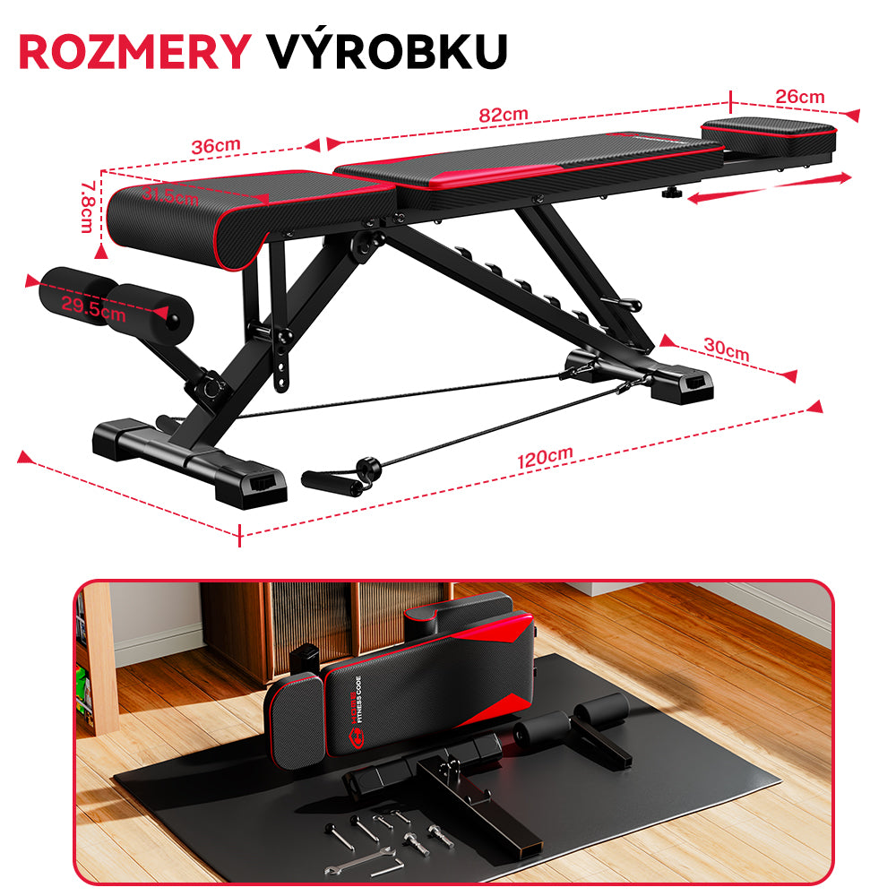 Skladateľná Posilňovacia Lavička C1, Viacero Nastavení